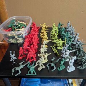 Vintage Army And Fire Men Toy Soldiers